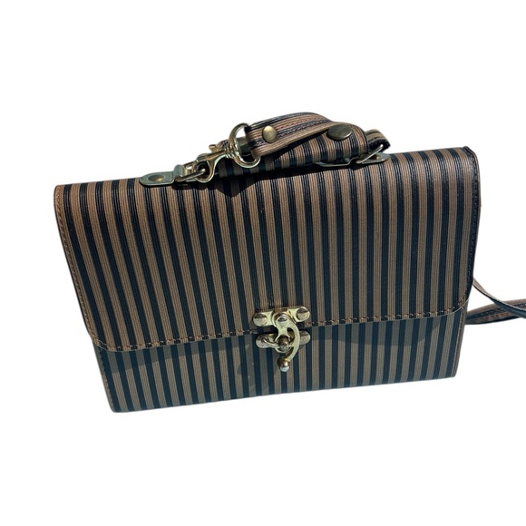 Vintage Striped Brown and Black Women's Bag - Picture 9 of 9